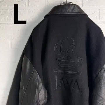 [ 초레어 ] CPS 90s JAVA 가죽 바시티 자켓 올 블랙