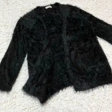 [ SLOBE IENA ] 슬로브 이에나 샤기 니트 가디건 블랙