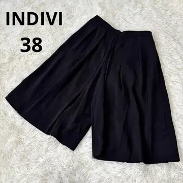 INDIVI 가우초 팬츠 와이드 큐롯 블랙 38 블랙