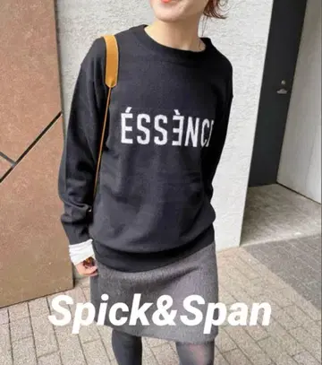 Spick and Span ESSENCE 로고 니트 블랙