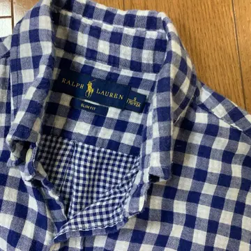 랄프 로렌 체크 셔츠 깅엄 체크 170 남성용 S 코튼