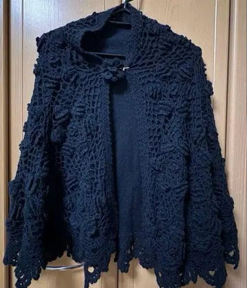 mila schon 레이스 편직 블랙 숄 머플러