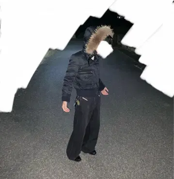 퍼 다운 자켓 블랙 Y2K 그런지 시크 스타일 네오 갸루