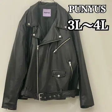 PUNYUS 더블 라이더 자켓 블랙 표기 3 빅 사이즈