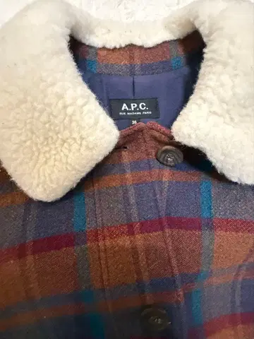 아페쎄 A.P.C. 여성용 롱 코트 체크 무늬