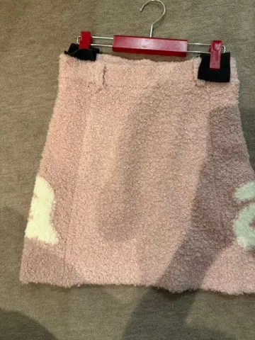 알치비오 핑크 플리스풍 미니 스커트 포켓 부착 38