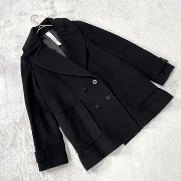 [무루아] (F) 피코트 울 100% 블랙 심플