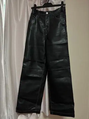 maisonspecial 비건 가죽 와이드 스트레이트 팬츠