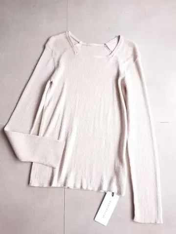 미사용 쉽스 quaranciel 코튼 스퀘어 넥 리브 니트