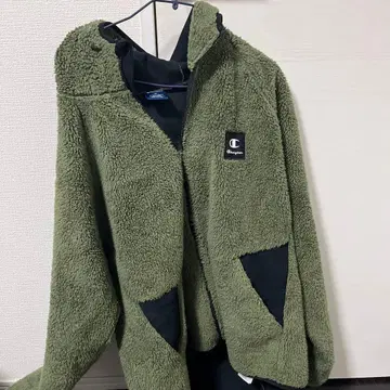 Champion 플리스 자켓 XL 올리브 그린