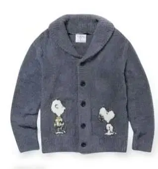 젤라또피케 PEANUTS 자카드 숄 가디건 네이비