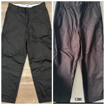 UNIQLO U 와이드 핏 치노 다크 브라운 블랙 유니클로 유 76