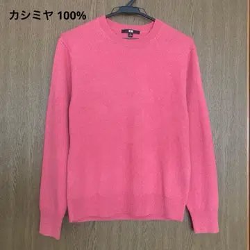 새상품급 UNIQLO 캐시미어 크루넥 스웨터 니트 핑크 S