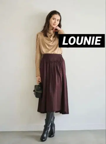 LOUNIE 핀턱 디테일 볼륨 스커트