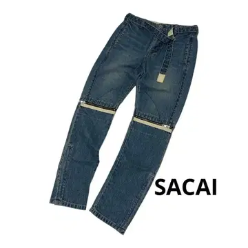 배송비 포함 SACAI 사카이 니 데님 바이커 팬츠 INDIGO 0