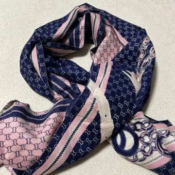 네이비 핑크 체인 디자인 대형 스톨