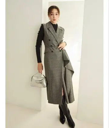 fray i.d 더블 브레스트 아지메 디자인 원피스