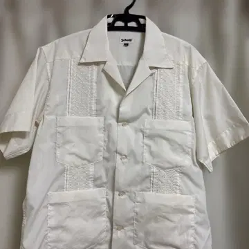Schott 화이트 반팔 셔츠