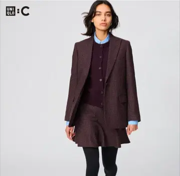 유니클로C 테일러드 자켓 L 사이즈 다크 브라운