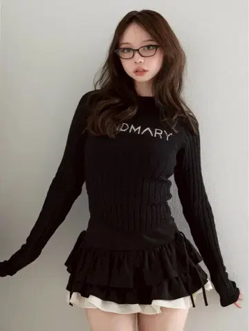 andmary 메리 로고 니트 탑 당일 발송 마지막 한 점