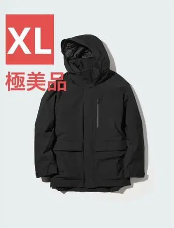 하이브리드 다운 후드티 블랙 XL