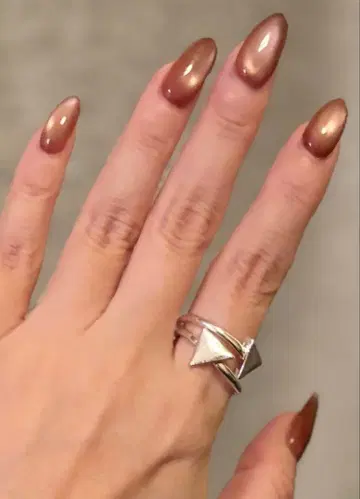 아쉬페 프랑스 삼각형 모티브 실버 컬러링 레이어드 가능 18호