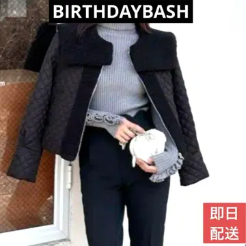 벌스데이 바쉬 아우터 노카라 퀼팅 자켓 블랙