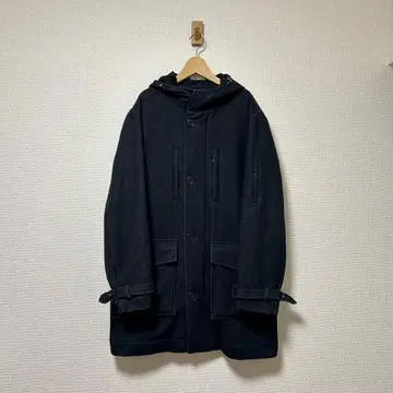 TOMMY HILFIGER 충전솜 라이너 부착 울 코트 M 후드