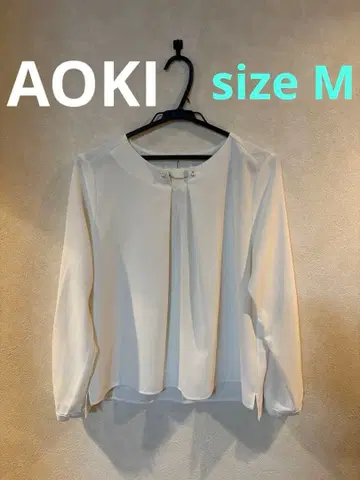 AOKI LES MUES 화이트 블라우스 펄 장식 포함