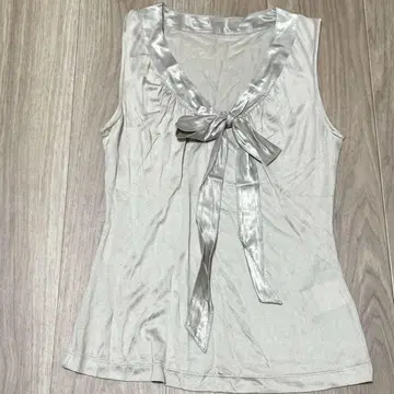 투르몽드 슬리브리스 튜닉 탱크탑 리본 화려한 실크 2