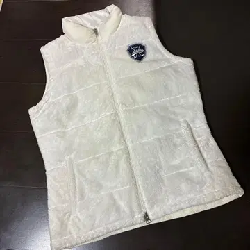 adidas 여성용 퍼 베스트 화이트