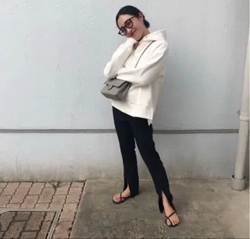 YONFA 슬릿 팬츠 블랙 S