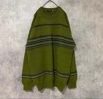 90s 빈티지 패턴 니트 스웨터 LL 구제 의류 개성파 빈티지