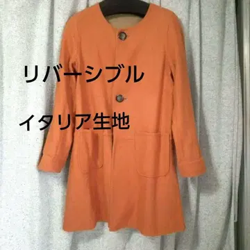 노카라 코트 리버서블 울 이탈리아 원단