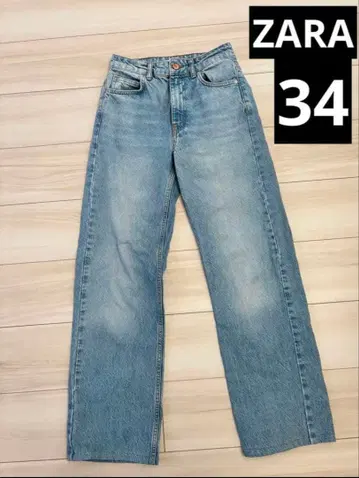 ZARA 자라 하이웨스트 스트레이트 데님 와이드 데님 34인치