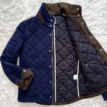 SHIPS 코듀로이 퀼팅 자켓 파이핑 다이아 퀼트