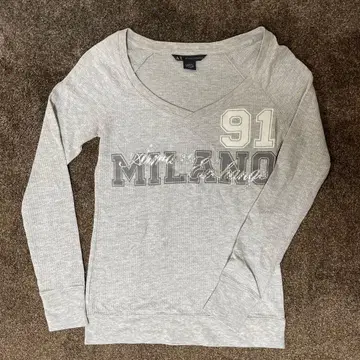 아르마니 익스체인지 그레이 V넥 긴팔 티셔츠 XS