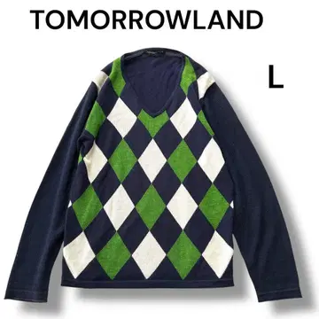 새상품급 투모로우랜드 다이아몬드 패턴 스웨터 남성용 L 사이즈