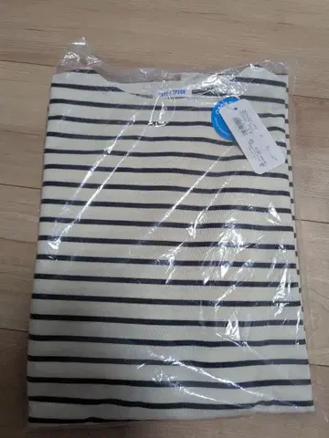 스트라이프 긴팔 티셔츠 보트넥 L 사이즈 미사용 새상품