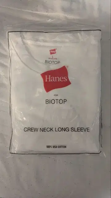 Hanes BIOTOP 크루넥 긴팔 T셔츠