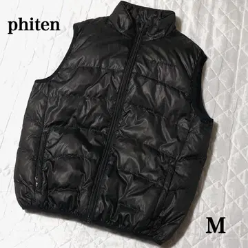 새상품급 phiten 파이텐 다운 베스트 블랙 M 배구 남녀 공용