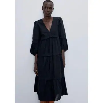 ZARA 자수 티어드 원피스