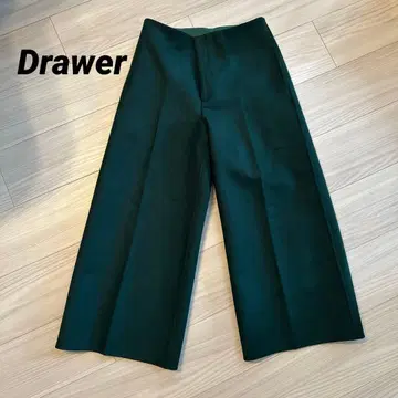 [ 새상품급 ] Drawer 센터 프레스 와이드 팬츠 그린 36