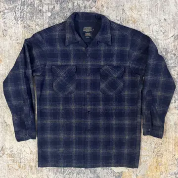 펜들턴 옴브레 쉐도우 보드셔츠 다크 네이비 계열 울 사이즈 M