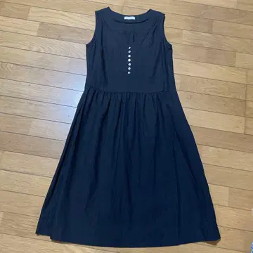 님 슬리브리스 원피스 린넨