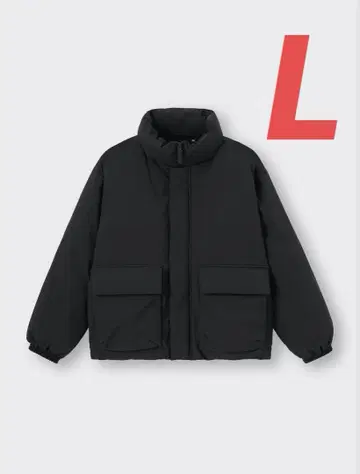 히트 패디드 스탠드 블루종 GU 남성용 블랙 L 사이즈