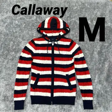 캘러웨이 케이블 니트 풀 집업 후드티 여성용 M 보더