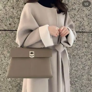 울 캐시미어 바이컬러 리버 코트