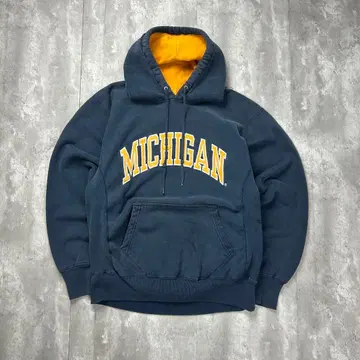 구제 의류 리버스 위브 자수 칼리지 로고 후드 맨투맨 L 상당 5960