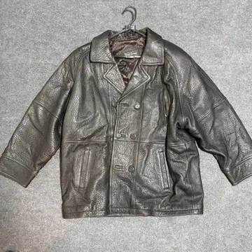 Wind Armor 천연 가죽 더블 브레스트 자켓 LL